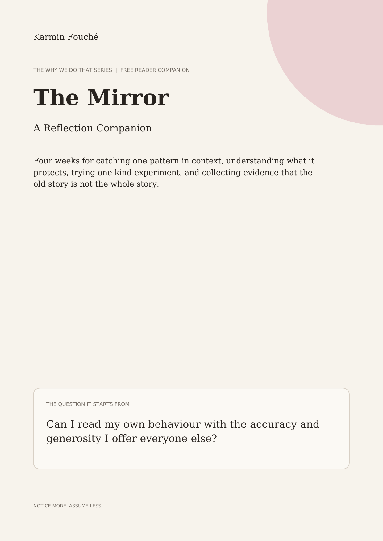 Preview of The Mirror, a free companion to Why I Do That
